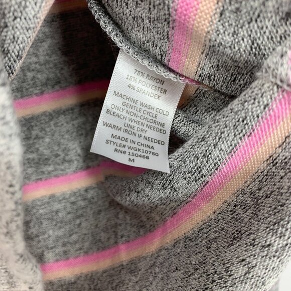 Market & Spruce Molly Top Gray Pink Stripe Cowl Neck Long Sleeve NWT - Picture 7 of 10